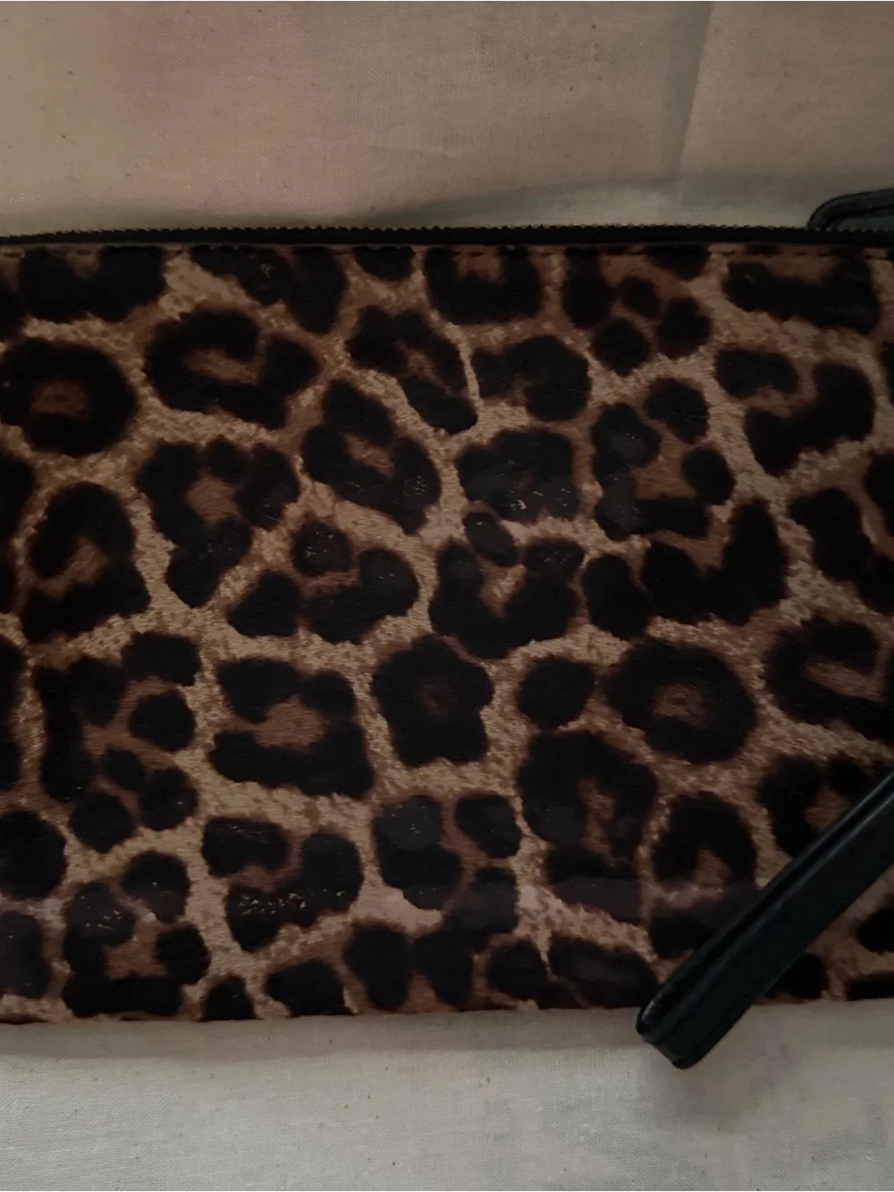 Michael Kors Leopard Print Pouch with Gold Logo Plate